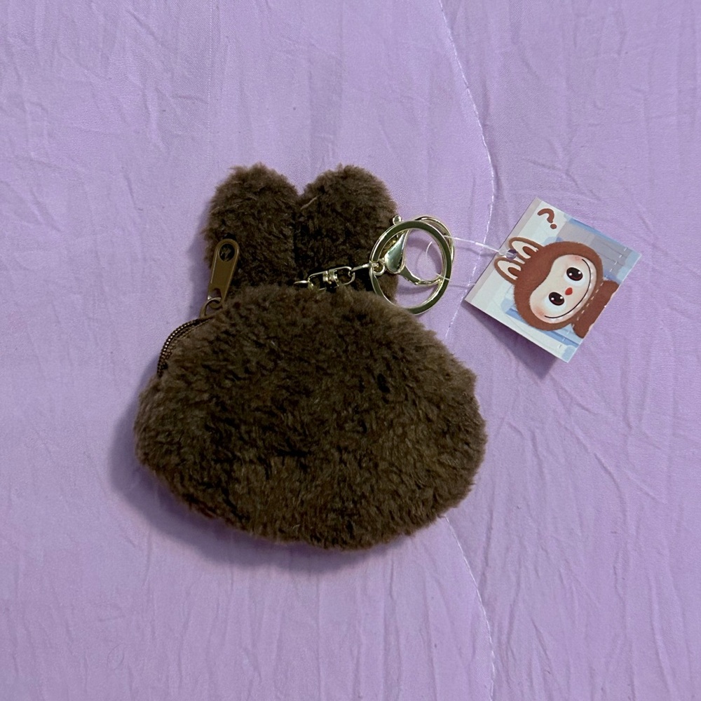 Fuzzy Coin Purse Keychain - Picture 2 of 3
